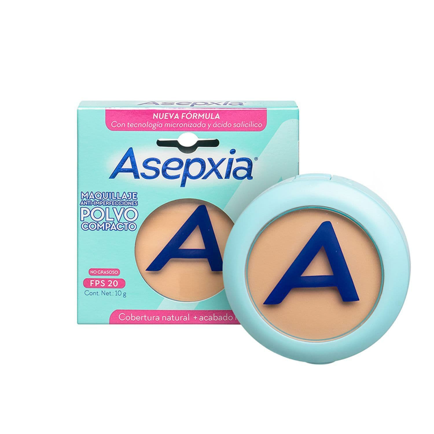 Asepxia Maquillaje Pol/Com Beige Claro Nf