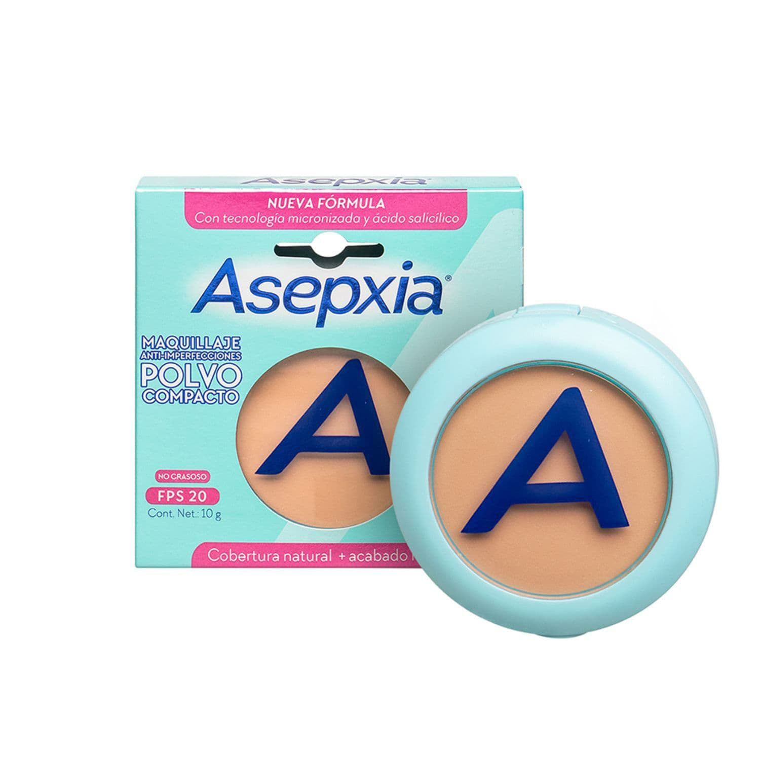 Asepxia Maquillaje Pol/Com Natural Mat Nf