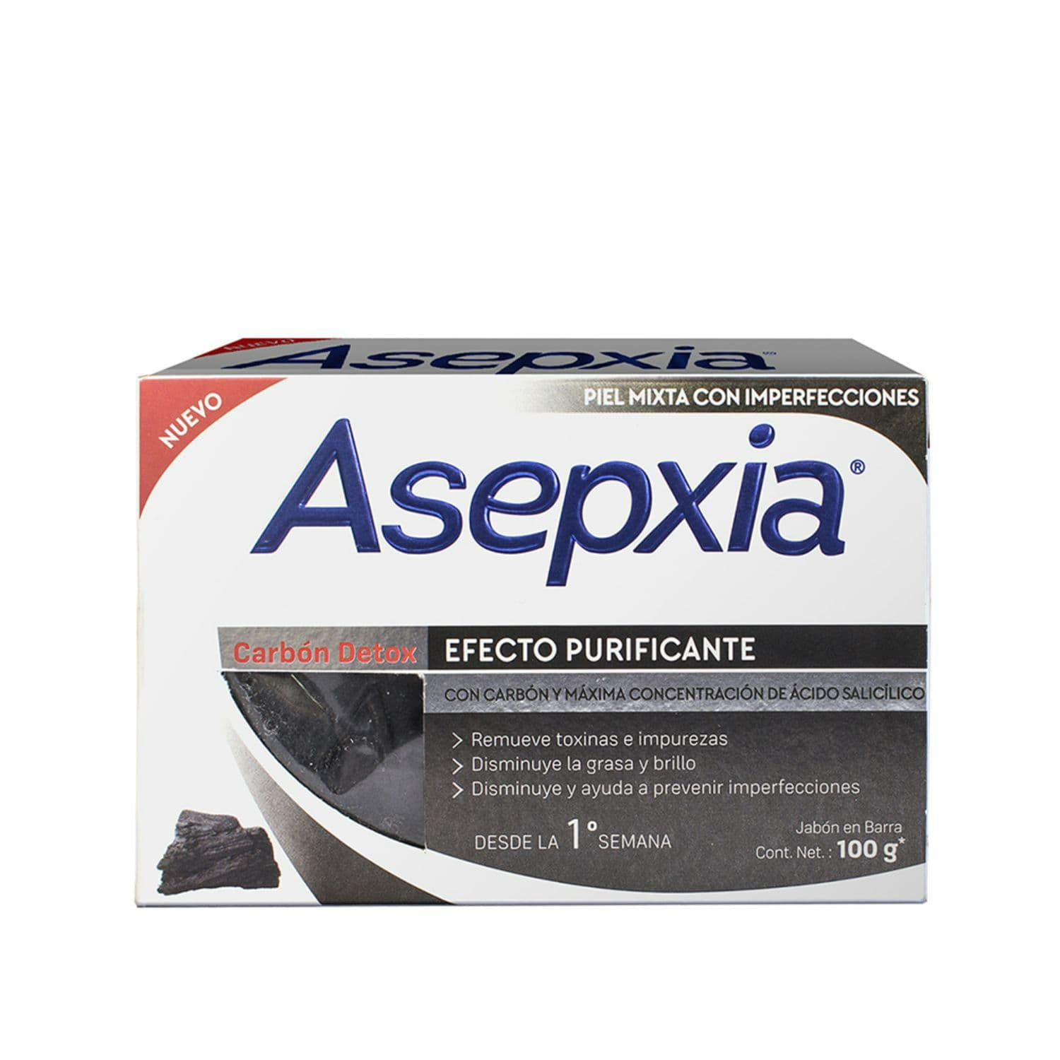 Asepxia Jabón Carbon Detox