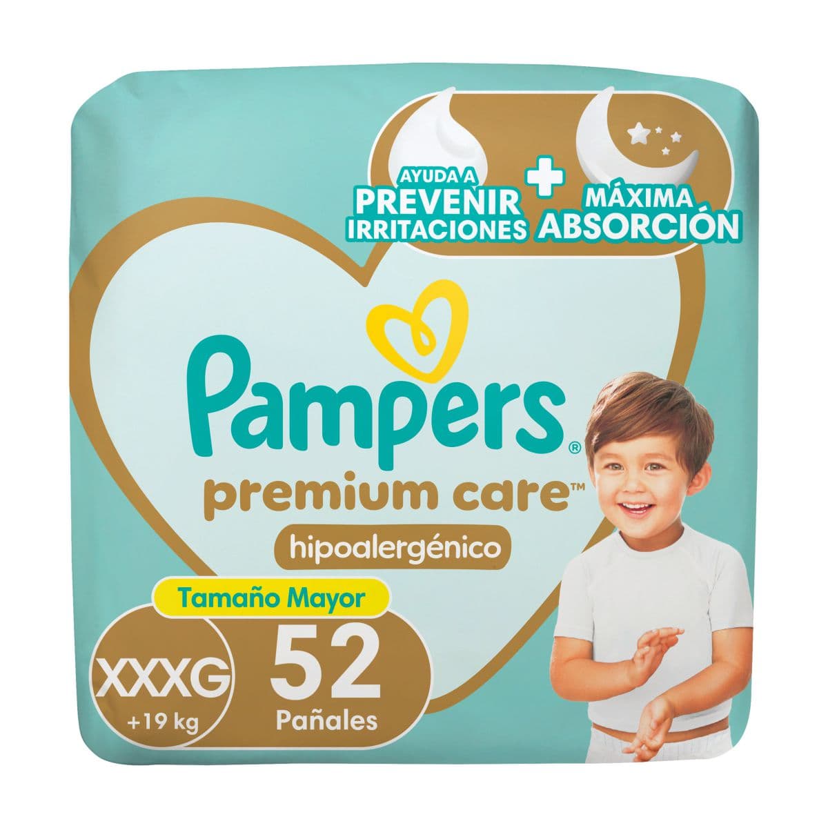 Pampers Pañal Premium Care Hipoal Xxxg