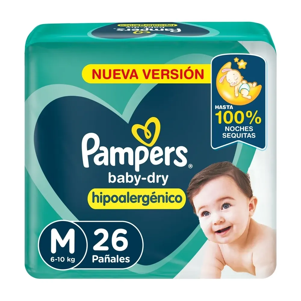 Pampers Pañal Baby-Dry Hipoal M