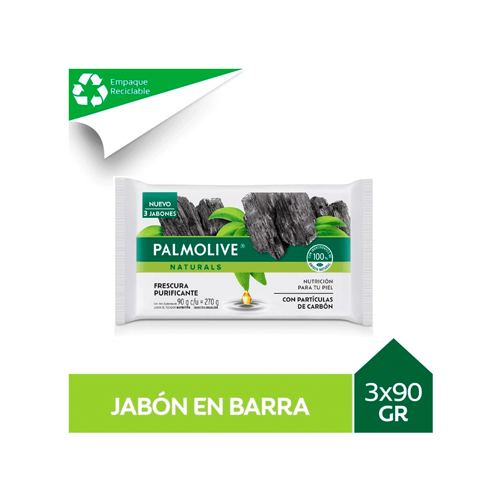 Palmolive Jabón Naturals Carbon X3