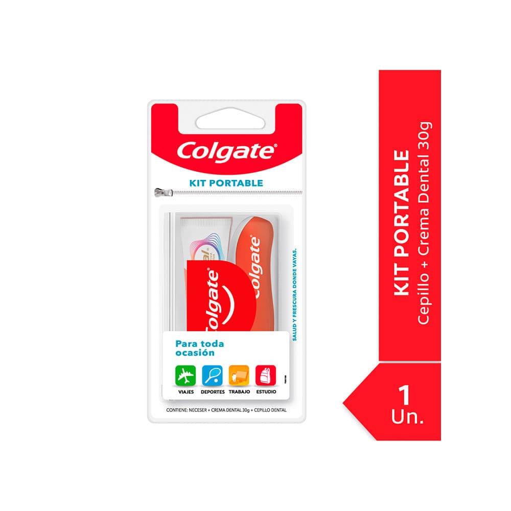 Colgate Kit Cepillo Portable + Crema Dental Total 12
