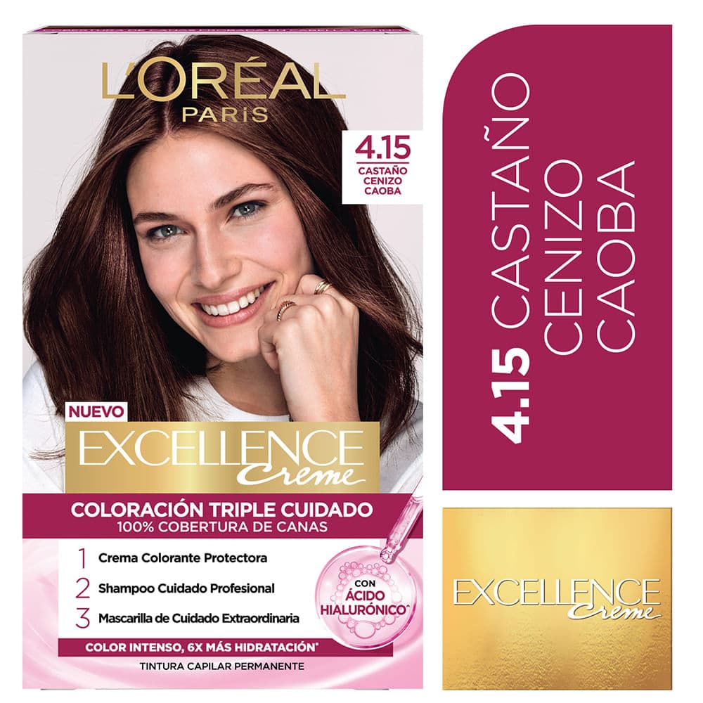 Excellence Tintura Creme N 4/15 Castaño Cenizo Caoba