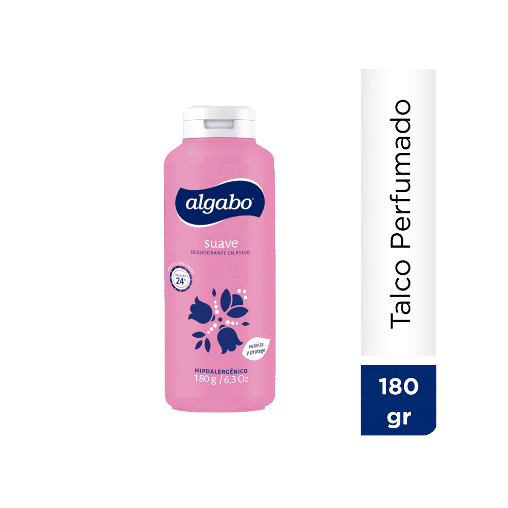Algabo Desodorante Polvo Suave Talq Rosa