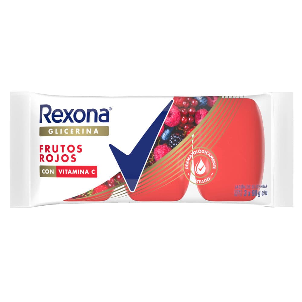 Rexona Jabón Glicerina Frutos Rojos 3