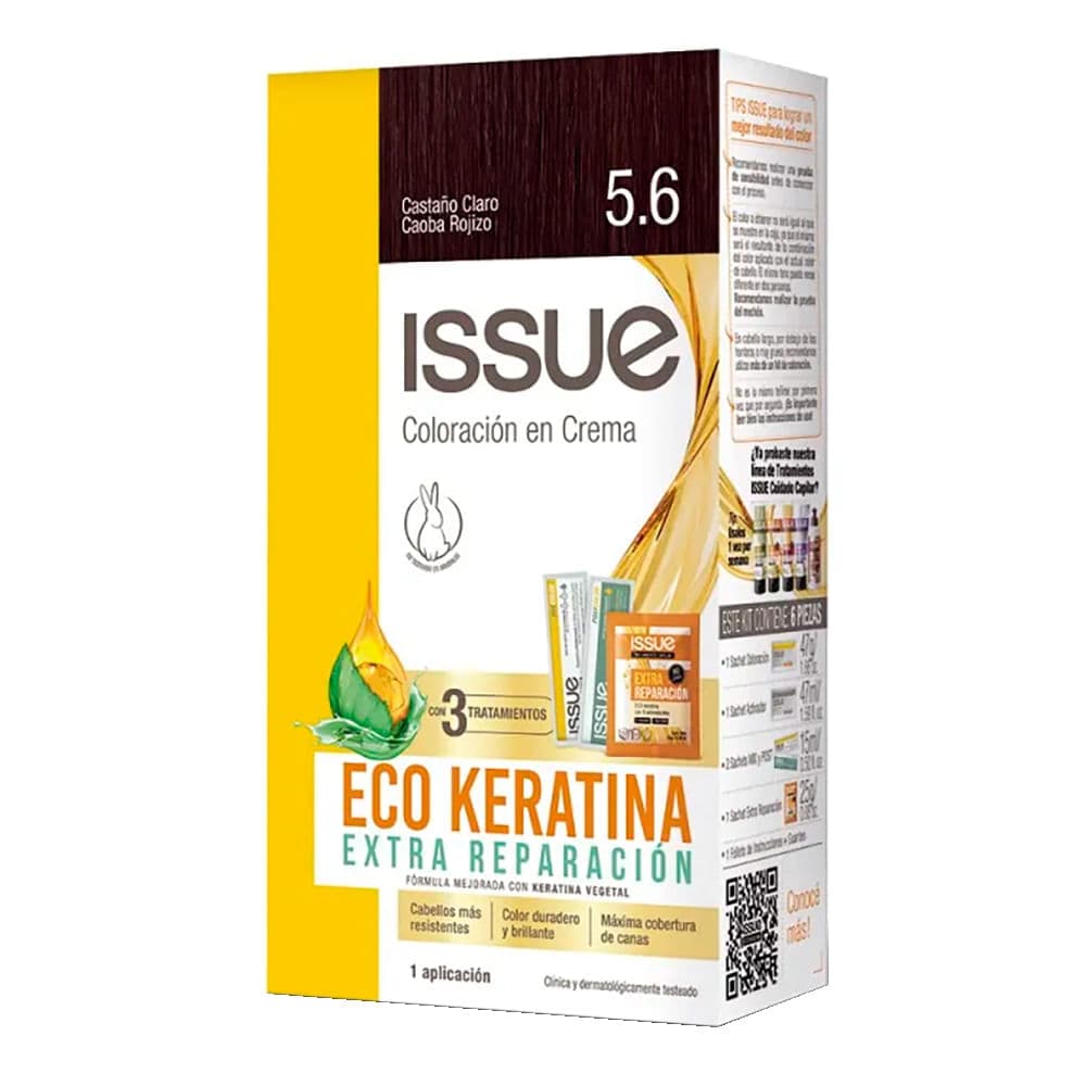 Issue Kit Eco Keratina N 5.6 Castaño Cl Caoba Roj