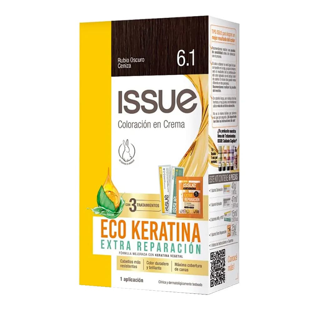 Issue Kit Eco Keratina N 6.1 Rubio Oscuro Ceniza