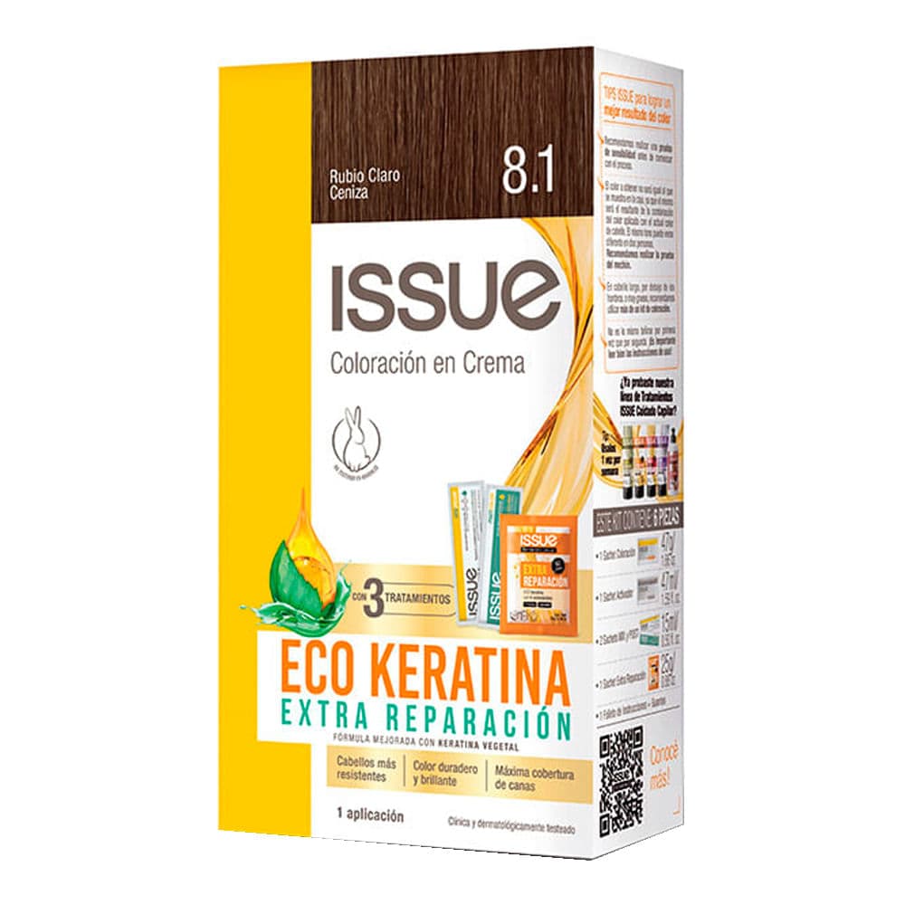 Issue Kit Eco Keratina N 8.1 Rubio Claro Ceniza