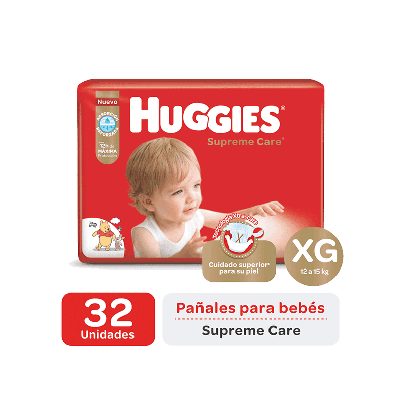 Huggies Pañal Supreme Care+ Resp Unisex Xg