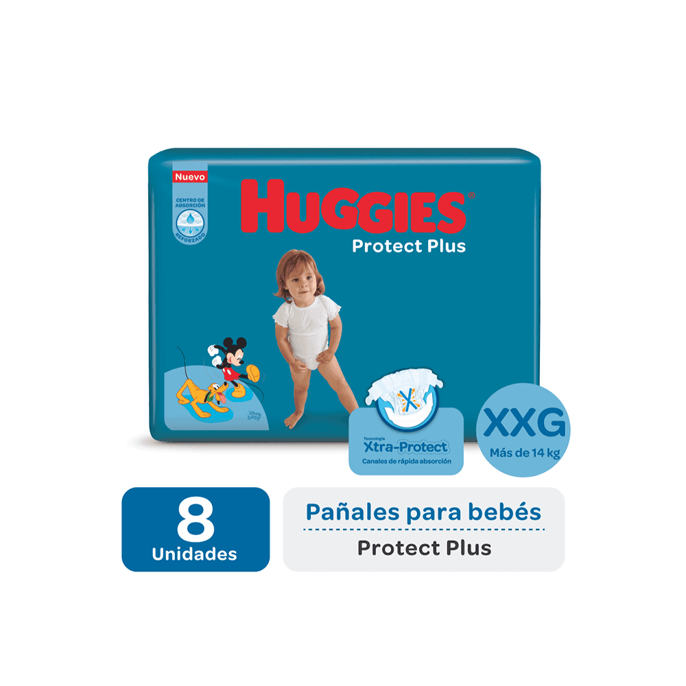 Huggies Pañal Protec Plus Xxg X 8 (Nuevo)