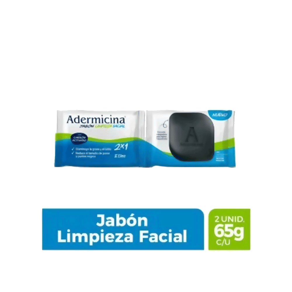 Adermicina Jabón Limpieza Facial Pack X 2