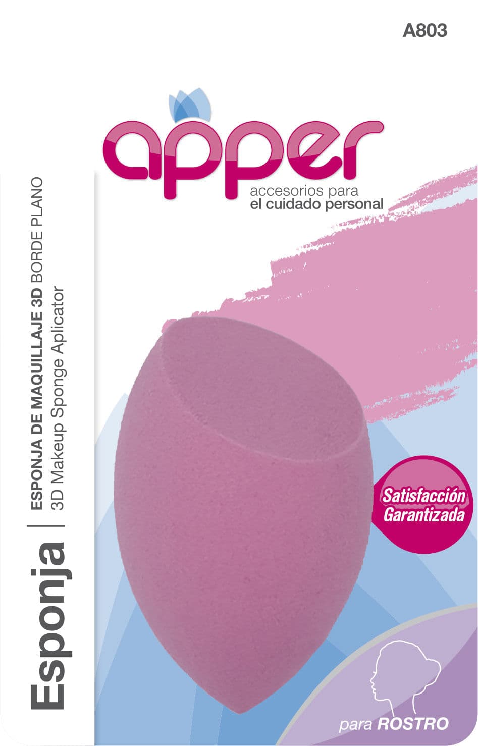Apper Esponja de Maquillaje 3D Borde Plano