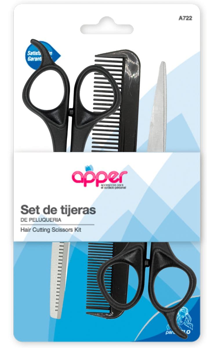 Apper Set de Tijeras de Peluqueria con Peine (A722)
