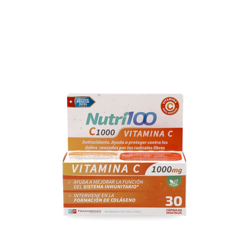 Nutri100 Vitam C 1000 MG Cap Vegetales