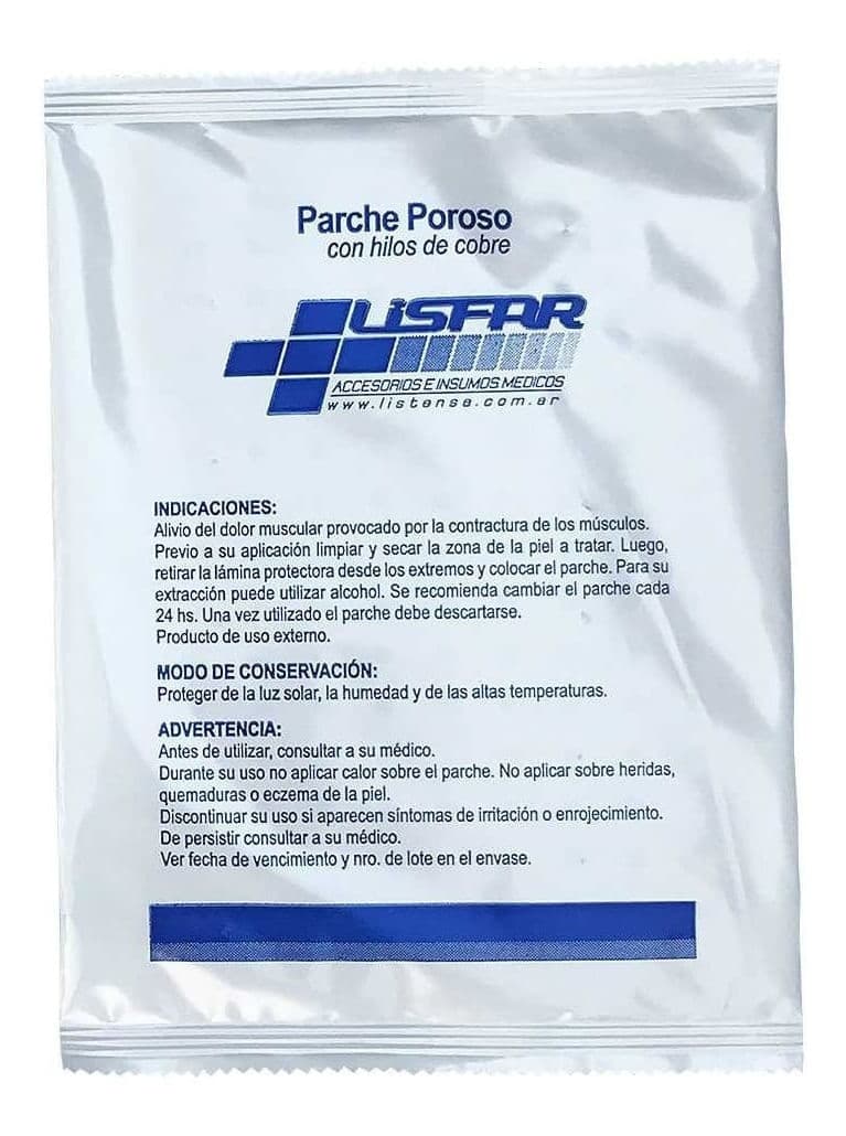 Parche Poroso Lisfar C/Hilo de Cobre