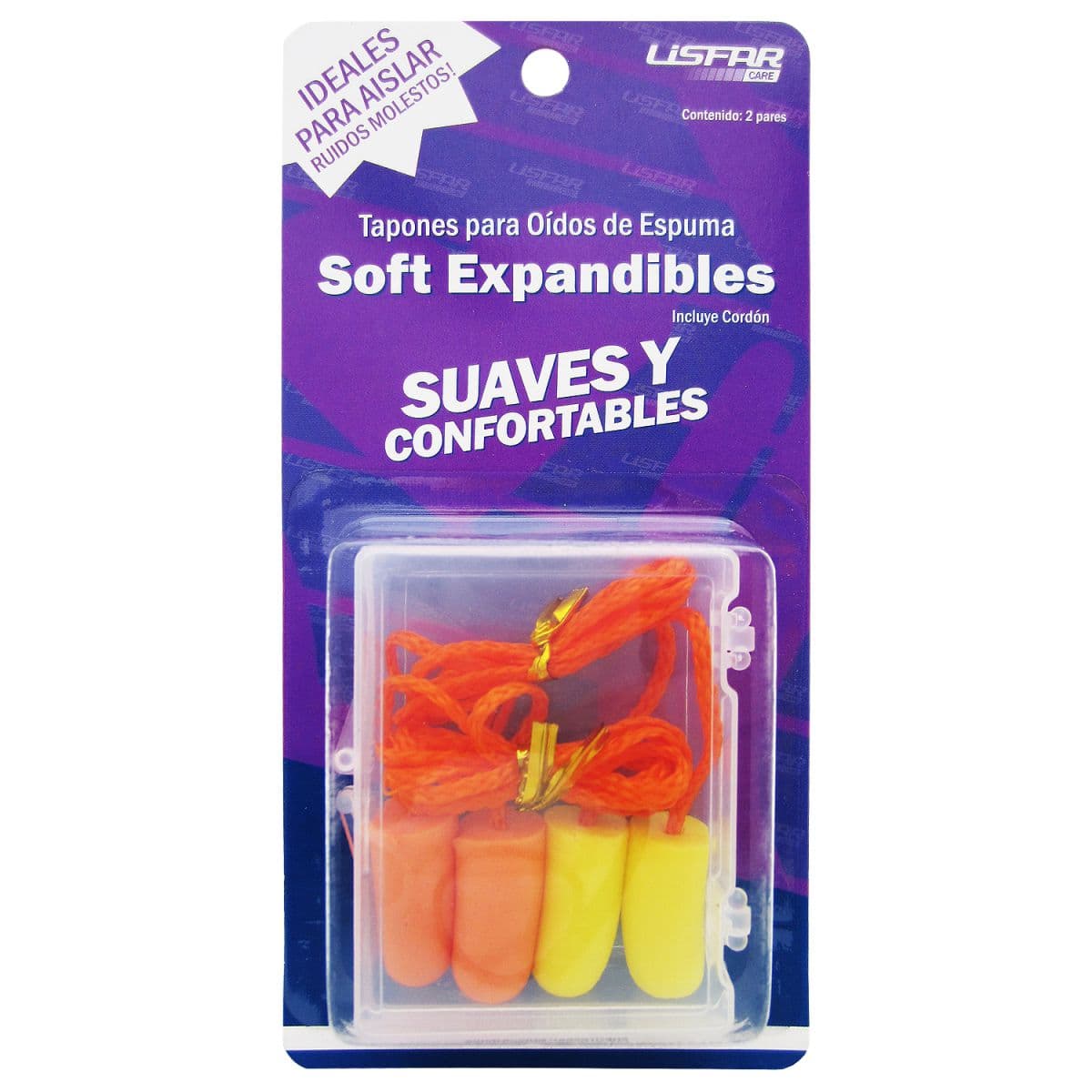 Tapon P/Oidos Esp Soft Lisfar 2pares C/Cord
