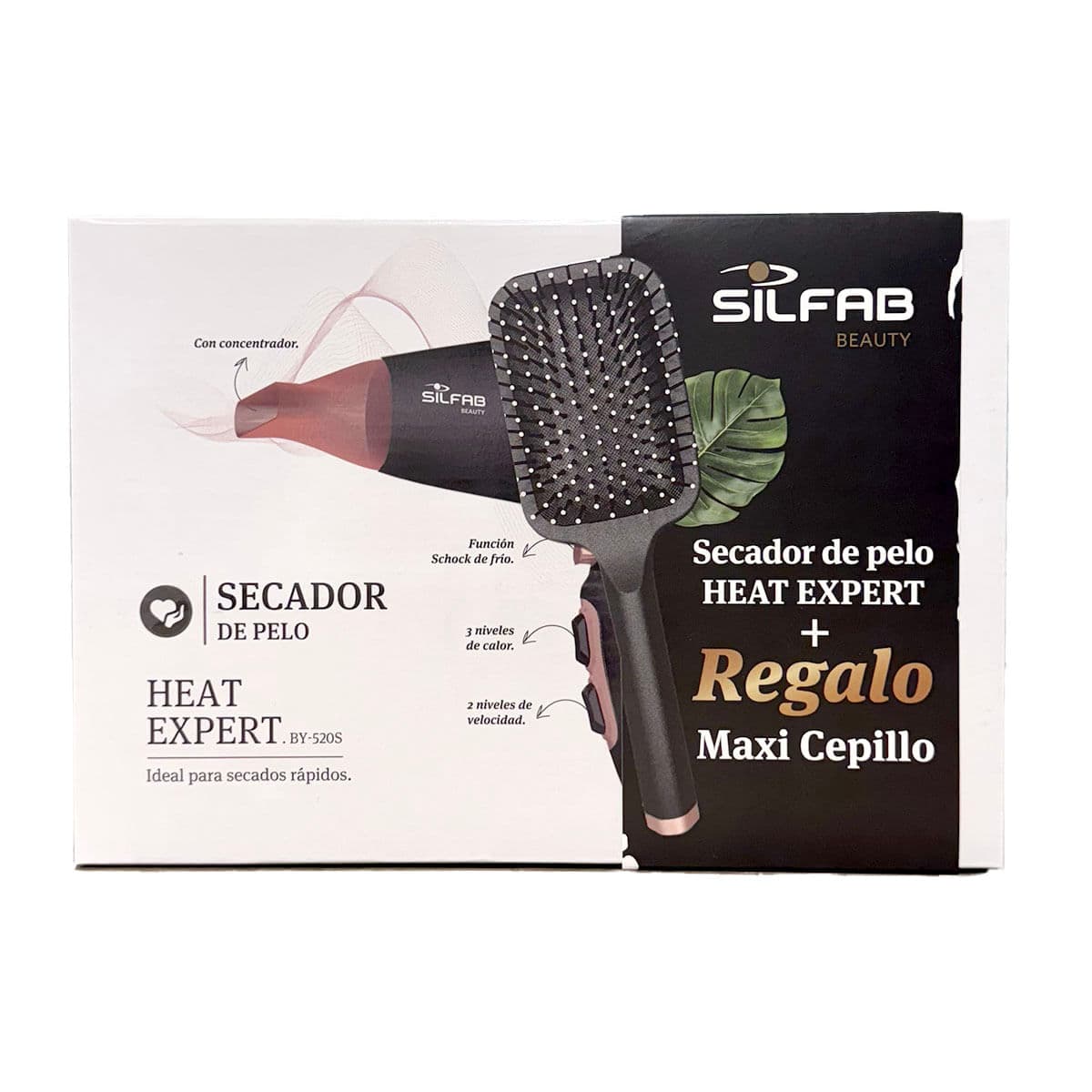 Silfab Secador de Pelo Ion By-520s Heat+Cepillo(Combo Beaty)