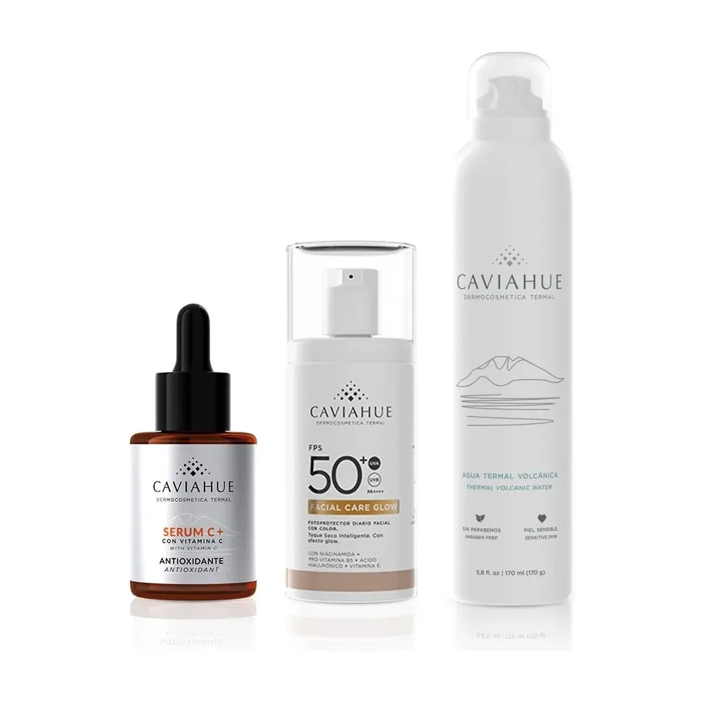 Caviahue Kit Antioxidante+ X 3 Agua Termal+Serum C+Facial Care Glow