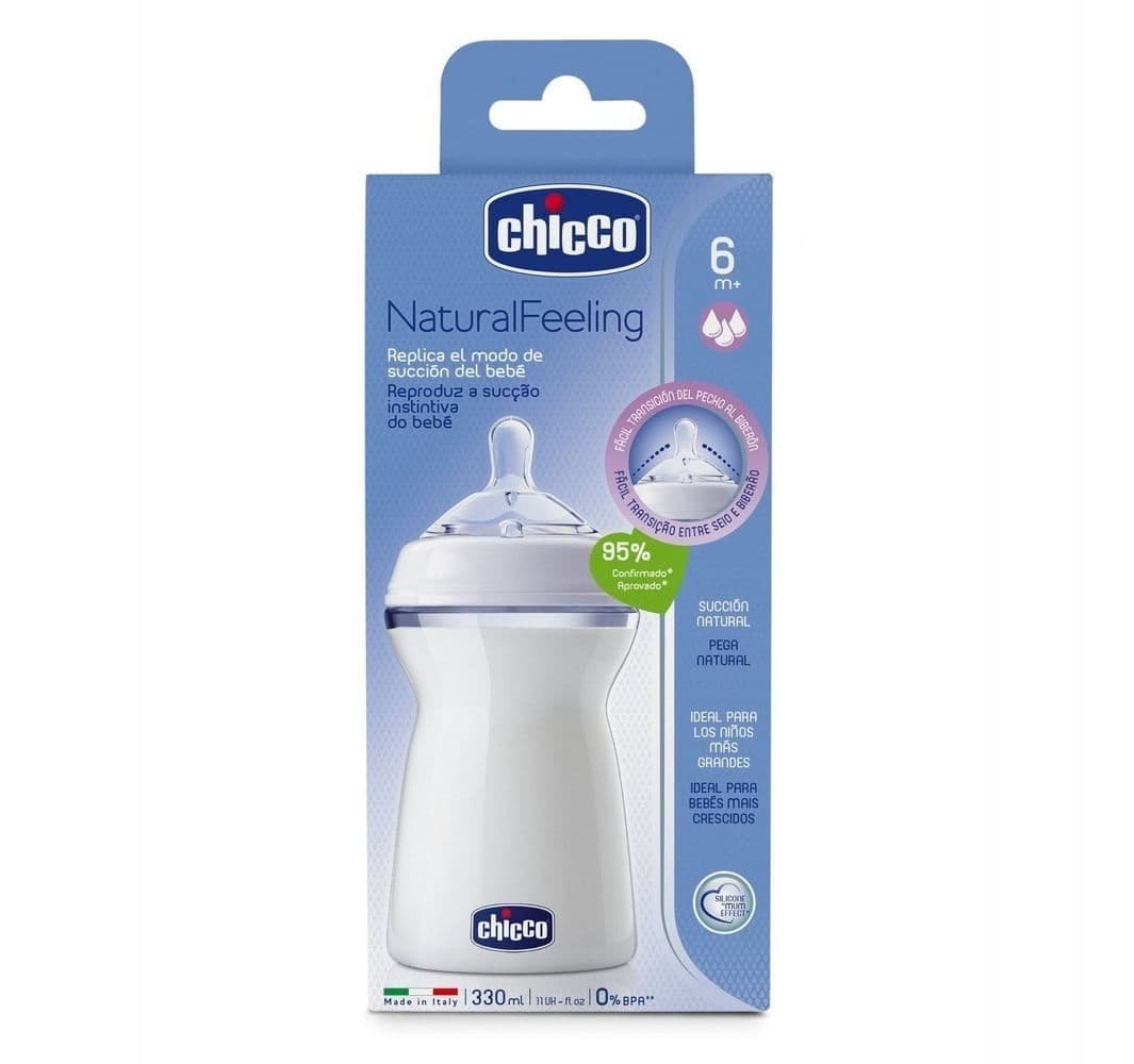 Chicco Mamadera Nat.Feel 6m+Flujo Rapido