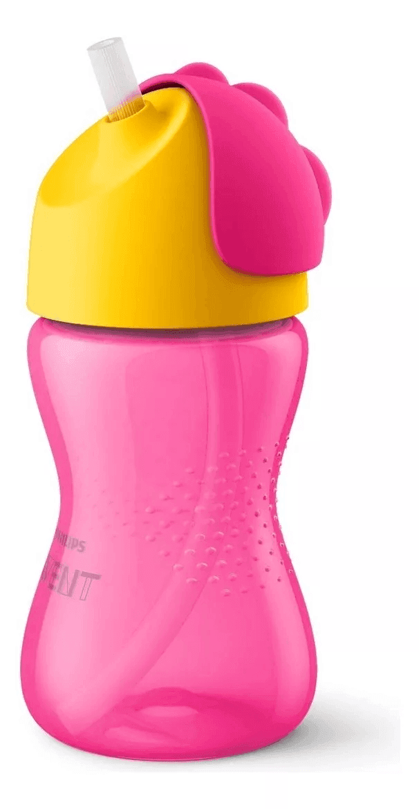 Avent Vaso Straw Cup Fucsia y Amar.